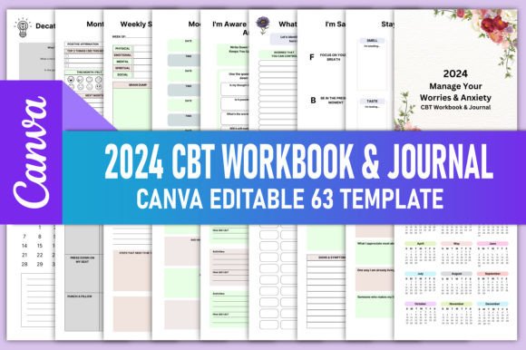 Download 2024 CBT Anxiety Journal &amp; Workbook KDP - Premium Resources