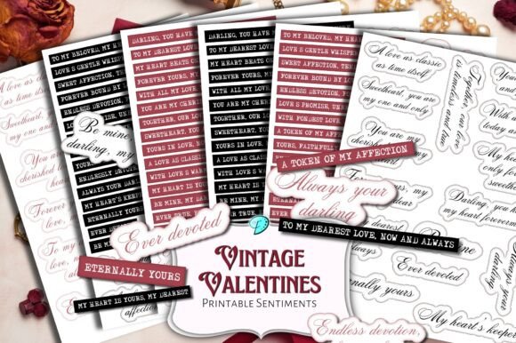 Download Vintage Valentines Printable Sentiments - Vintage Collection