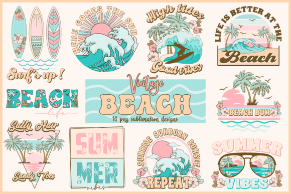 Download Vintage Beach Summer Sublimation Design - Vintage Collection
