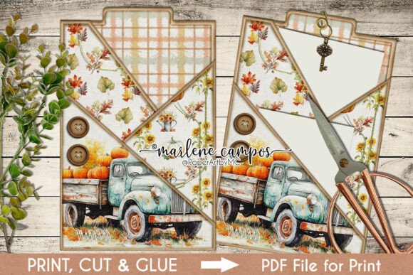 Download Autumn Pocket Tag Junk Journal Insert - Pocket Collection