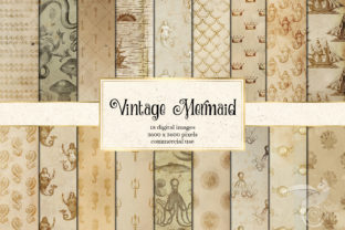 Download Vintage Mermaid Digital Paper - Vintage Collection