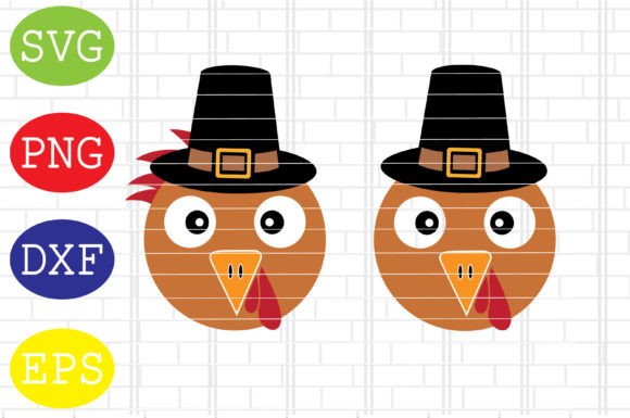 Download Turkey with Pilgrim Hat Svg, Turkey Face - Key Collection