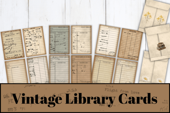 Download Junk Journal Library Cards with Pockets, - Pocket Collection