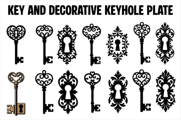 Download Key &amp; Ornate Keyhole Design Bundle - Key Collection