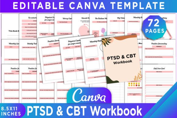 Download PTSD &amp; CBT Workbook Canva Template - Premium Resources