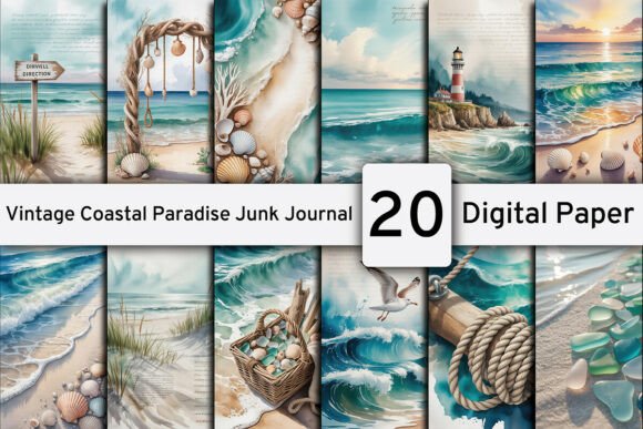 Download Vintage Coastal Paradise Junk Journals - Vintage Collection