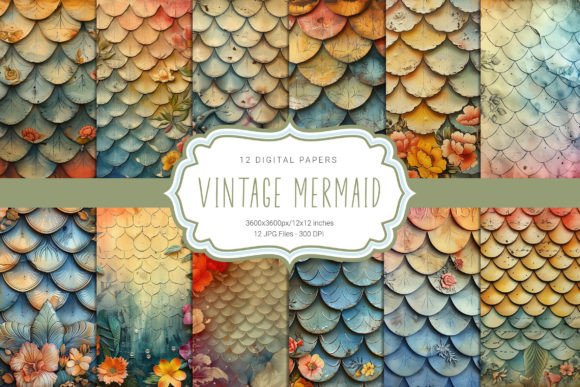 Download Vintage Mermaid Scales - Vintage Collection