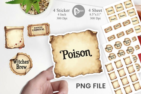 Download Vintage Ephemera Stickers PNG - Vintage Collection