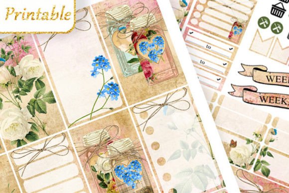 Download PRINTABLE Planner Stickers Vintage Print - Vintage Collection