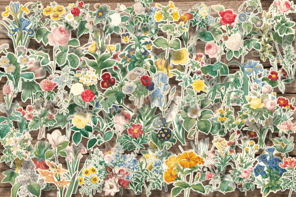Download Vintage Fussy Cut Flowers - Vintage Collection