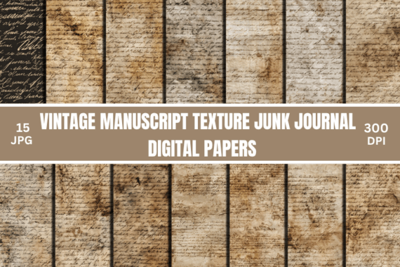 Download Vintage Manuscript Texture Junk Journals - Vintage Collection
