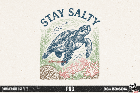 Download Stay Salty Sea Turtle Vintage Ocean Life - Vintage Collection