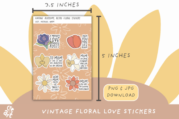Download Vintage Floral Love Stickers - Vintage Collection