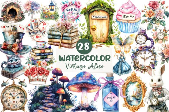 Download Vintage Alice in Wonderland Clipart - Vintage Collection