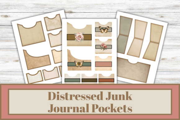 Download Distressed Junk Journal Pockets, - Pocket Collection