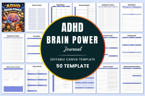 Download ADHD Brain Power Journal for KDP - Premium Bundle