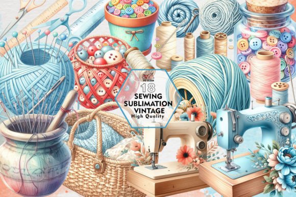 Download Sublimated Vintage Sewing Clipart PNG - Vintage Collection