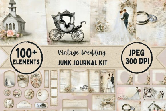 Download Vintage Wedding Junk Journal Kit - Vintage Collection