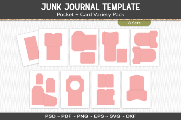Download Junk Journal Pockets and Cards Template - Pocket Collection